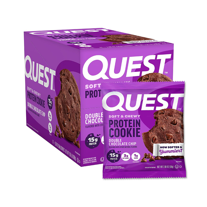 81LuWfaseUL._AC_SL1500_ Quest Nutrition Double Chocolate Chip Protein Cookie, 12 Count - Image 1