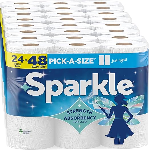 71vk9cAwmVL._AC_SX522_ Sparkle® Pick-A-Size® Paper Towels, 24 Double Rolls = 48 Regular Rolls - Image 1