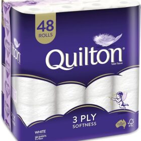 Quilton 3-Ply Toilet Tissue 48 Pack (1 x 48 Rolls)