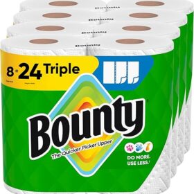 Bounty Paper Towels Select-A-Size White, 8 Triple Rolls, 123 Sheets Per Roll