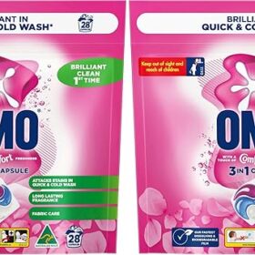 OMO Laundry Capsules 3 in 1 Touch of Comfort 56 Pack